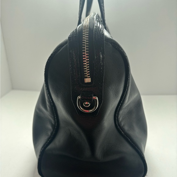 Coach Black Leather Satchel with Silver Hardware - Picture 3 of 8